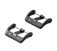 Aqxypas Hebillas de metal for correa de reloj de 22 mm for correa Tactix, hebilla de pasador, botón cuadrado sólido negro, cierre de acero inoxidable 304, accesorios