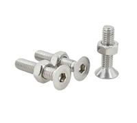Aqxypas Juego de Tuercas de Tornillo de Acero Inoxidable 304, Perno con Cabeza Hexagonal avellanada, Tornillos Allen hexagonales, Kit de Tuercas de Pernos roscados métricos(30MM (10SET)_M3)