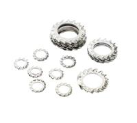 Aqxypas M2.5 M3 M4 M5 M6 M8 M10 M12 M14 M16 M18 M20 Arandelas de Acero Inoxidable 304 Junta Dentada Externa Arandela de Seguridad Dentada(M2.5 50pcs)