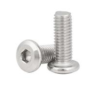 Aqxypas M2 M2.5 M3 M4 M5 304 Tornillos de cabeza redonda plana con bisel hexagonal Allen for muebles, madera, máquinas y pernos(M3x5mm 50pcs)