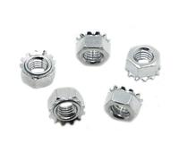 Aqxypas M3 M4 M5 M6 M8 M10 Acero al carbono cincado rosca métrica hexagonal dentado arandela junta tuerca de bloqueo tipo K(M8 5pcs)