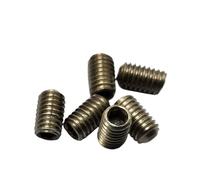 Aqxypas Tornillo Prisionero de Titanio M1.6-M8, Tornillos de fijación Planos con Casquillo Hexagonal Gr2-Ti, E021(M3x6-50 Pieces)