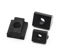 Aqxypas Tuerca de acero al carbono de grado 8,8 con acabado de óxido negro DIN508 roscada a través de tuercas en T M6 M8 M10 M12 M14 M16(M12 1pc)