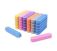 AQXYQAZZ 50 piezas de mini limas de uñas de colores variados, esponja pulidora de uñas de doble cara de grano 100/180, espuma de gel for pulir manicura y arte de uñas(MIX)