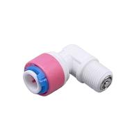 AQXYUULL Válvula de retención de Codo de Agua, Accesorio de Acoplamiento rápido, Manguera OD de 1/4 "a Conector de plástico Macho de Sistema de ósmosis inversa de 1/8", 1 Uds.