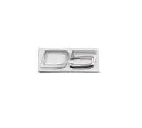 AQXYWQLL Etiqueta engomada del Emblema del Tronco del Logotipo de Las Letras D2 D3 D4 D5 D6 D7 del Metal del Coche Compatible con S40 S60 V40 V50 XC40 XC60 V70 V60 S90 C30 XC90(Color:D5 Silver)