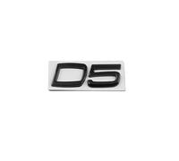 AQXYWQLL Etiqueta engomada del Emblema del Tronco del Logotipo de Las Letras D2 D3 D4 D5 D6 D7 del Metal del Coche Compatible con S40 S60 V40 V50 XC40 XC60 V70 V60 S90 C30 XC90(Color:D5 Gloss Black)