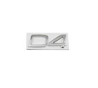 AQXYWQLL Etiqueta engomada del Emblema del Tronco del Logotipo de Las Letras D2 D3 D4 D5 D6 D7 del Metal del Coche Compatible con S40 S60 V40 V50 XC40 XC60 V70 V60 S90 C30 XC90(Color:D4 Silver)