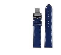 AQXYWQOL Compatible con Avenger Deep Dive Seawolf Super Ocean Band Correa de reloj de cuero de nailon amarillo 22 m 24 mm Pulsera de reloj for hombre(Blue Black Folding,22mm)