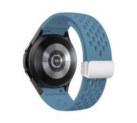 AQXYWQOL Correa de silicona compatible con Galaxy Watch 6 Classic 43 mm 47 mm 5Pro 45 mm Correa con hebilla magnética for Galaxy Watch 6 5 4 40 mm 44 mm 46 mm(Premium blue-S,For Watch 6 Classic)