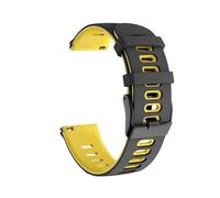 AQXYWQOL Correa de silicona de 22mm y 20mm Compatible con reloj inteligente C81 C80 P71 P73 I30 I31 M42 M41 P8 P28 V23 Pro(Black Yellow-01,20mm Watch)