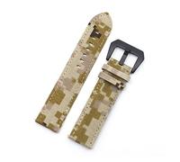 Aqxyxsw Banda de correa de reloj de cuero de patrón de camuflaje 20mm 22 mm Camo de lona de camo de nylon de nylon de lanzamiento rápido lingli(Beige Black buckle,22mm)
