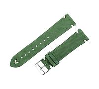 Aqxyxsw Correa de banda de reloj de cuero mate 20 mm 21mm verde marrón marrón marrón con sede de cuero correas suaves de muñequera hecha a mano for reloj lingli(Verde,20mm)