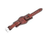 Aqxyxsw Correa de reloj hecha a mano Vintage 20mm 22mm 24mm brazalete correas de reloj de cuero genuino con correa de piel de vaca mate Compatible con reloj Fossil lingli(Red,22mm)
