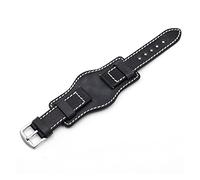 Aqxyxsw Correa de reloj hecha a mano Vintage 20mm 22mm 24mm brazalete correas de reloj de cuero genuino con correa de piel de vaca mate Compatible con reloj Fossil lingli(schwarz,20mm)