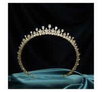 Aqxyxsw GUYTRM Tocado de Novia de Boda de Princesa, Coronas Nupciales for Fiesta de cumpleaños de 15 años, tocados de graduación for Mujer y niña fangzi(Imitation Rhodium Plated)