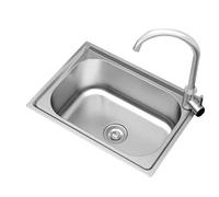 Aqyxdbp Fregadero de Cocina Rectangular,Fregadero de Acero Inoxidable,Fregadero de Restaurante Comercial con escurridor y Grifo para Interior,Garaje,lavandería,lavadero,baño (38 × 33 cm)