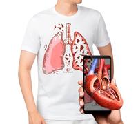 AR+ Body Planet EVO Magic T-Shirt (S) Camiseta mágica con Realidad Aumentada para el Aprendizaje y Conocimiento sobre el Cuerpo Humano, anatomía... Aprende Jugando!