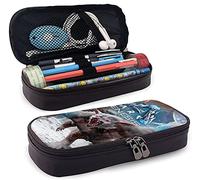 Ar-K Surv-Ival Evol-Ved - Estuche de piel para lápices, estuche para lápices, para niñas y niños con cremallera duradera, para estuche de oficina