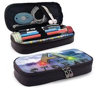 Ar-K Surv-Ival Evol-Ved - Estuche de piel para lápices, estuche para lápices, para niñas y niños con cremallera duradera, para estuche de oficina