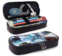 Ar-K Surv-Ival Evol-Ved - Estuche de piel para lápices, estuche para lápices, para niñas y niños con cremallera duradera, para estuche de oficina