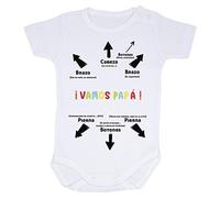 AR Regalos Body bebé divertido y gracioso Vamos papá (Manga larga - 18 a 24 meses)