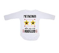 AR Regalos Body bebé Me encanta estar con mis abuelos (Manga larga - Menos de 1 mes)