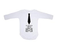 AR Regalos Body De mayor quiero ser como papá (Manga larga - Menos de 1 mes)