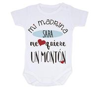 AR Regalos Body personalizado Mi madrina me quiere un montón (Manga corta - 0 a 3 meses)