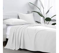 AR Ware - Sábana encimera tamaño Super King, 100% algodón egipcio, 300 hilos, transpirable y resistente a la decoloración, lavable a máquina, sábana encimera blanca de calidad de hotel