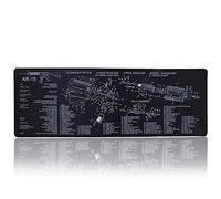 AR15 - Alfombrilla de Goma para Limpieza de Pistolas con Diagrama de Piezas e Instrucciones (Idioma español no garantizado), Alfombrilla de ratón de 30,5 x 91,4 cm
