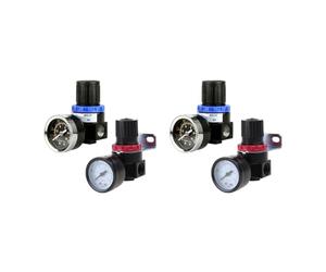 AR2000 - 4 unidades de tratamiento neumáticas de compresor de control de alivio de presión de aire con ajuste de manómetro, regulador de ventana, regulador de voltaje del lado del pasajero, reloj de
