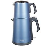AR3080-O Cay Sefasi - Tetera (1650 W, capacidad de 1,2 L, tetera de acero inoxidable, depósito de agua de 1,8 L, preparación de agua, hervidor de agua, filtro de té de acero inoxidable)