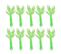 AR37 Cebo de Pesca Suave para Gusanos 80 mm 2,3 g Accesorio de señuelo de simulación de Cola de Hoja Artificial para Pesca en Agua Dulce y Salada 10 Piezas de Material de PVC (Verde)