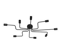 Ara?a Retro, Plafones para Techo 8 Brazos, lampara Techo Industrial, Hierro, Fuente de luz E27, Negro, L¨¢mpara de Techo, Adecuado para 20-25 Metros Cuadrados de Espacio(Sin luces)