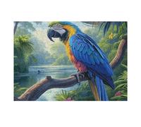 Ara Bleu et or de la forêt tropicale Puzzle 300 Piezas Educativo 3D Faune fantastique colorée Juego De Rompecabezas para Familia Entretenimiento Creativo Construir Maquetas 300 PCS