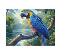 Ara Bleu et or de la forêt tropicale Puzzles 500 Piezas Construir Maquetas Faune fantastique colorée Rompecabezas para Adultos Desafío Intelectual Juguete Educativo 3D Moderno 500 PCS