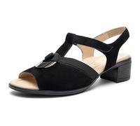 ARA Lugano, Sandalia con talón Mujer, Negro, 42.5 EU Ancho