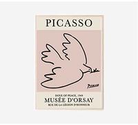 Ara Step Famous Pablo Picasso - Póster de pared sin marco (297 x 420 mm, 29,7 x 41,9 cm, paloma de la paz de Pablo Picasso, 1949, impresión de arte lineal de museo, exposición, póster vintage,