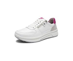 ARA Zapatillas SapporoSneaker para niña, Blanco y Rosa Guijarro, 3 UK Wide
