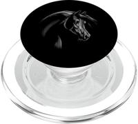 Árabe Caballo Amante Cabeza Retrato Fondo Negro Sal PopSockets PopGrip para MagSafe