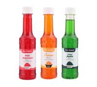 arabe Ved para cono de helado, jarabes de sabores populares mixtos, se puede usar con todos los aguanieve | Slushie Machines Tropical, chicle rosa, manzana agria 250 ml cada uno (paquete de 3)