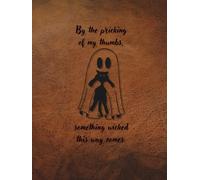 ARABELLA ALLEY Create your own Recipe Book, All-purpose Writing Journal, Halloween, Gothic, Book of Shadows, 8.5"x11", 300 pages, Hardback with Header Line and blank pages: Ghost with Cat