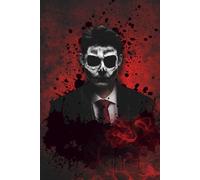ARABELLA ALLEY Dark Romance Lovers Journal, Book List, 6"x9", Matte, 250 lined pages: Skull, Red Tie