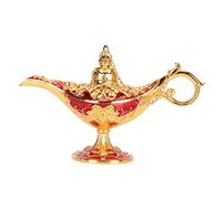 Arabian Lamp Exquisite Engraved Legend Light Props Decoration Gold and Red for Home Office Photography