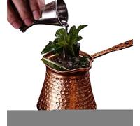 Arabic Coffee Pot - Alloy Copper Plating 12x9x8cm | Metal Long Handle Turkish Coffee Maker | Multifunctional Hammered Handmade Engraved Pot For Home And Professional Use