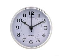 Arabic Numbered Quartz Clock Movement Replacement Parts for Craft Projects 1/4Inch Shaft, White Dial, BatteryPowered