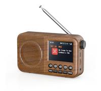 Arafuna Radio DAB portátil, radio digital con 60 canales preestablecidos, radio DAB con Bluetooth, radio portátil con pantalla grande a color de 2,4 pulgadas, radio recargable, temporizador de