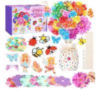 Aragallant 16 Piezas Kit De Manualidades De Flores Para Niños - Con Jarrón & 8 Flores & 2 Mariposas & 2 Duendes & 2 Abejas & 2 Insectos, Juguetes para Niña 3 4 5 6 7 Años, Bricolaje Artesanía Activid