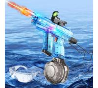 Aragallant Pistola Eléctrica, Pistola de Agua Automática 800 ml - Alcance 10 m, Recargable Electric Water Gun con Flash & Sonido, Pistola Juguetes para Niño/Adulto (Azul)